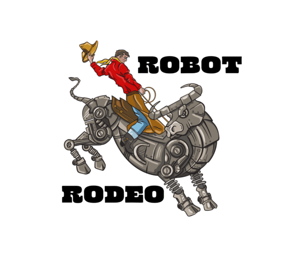 A Robot Rodeo Logo on a Transparent Background