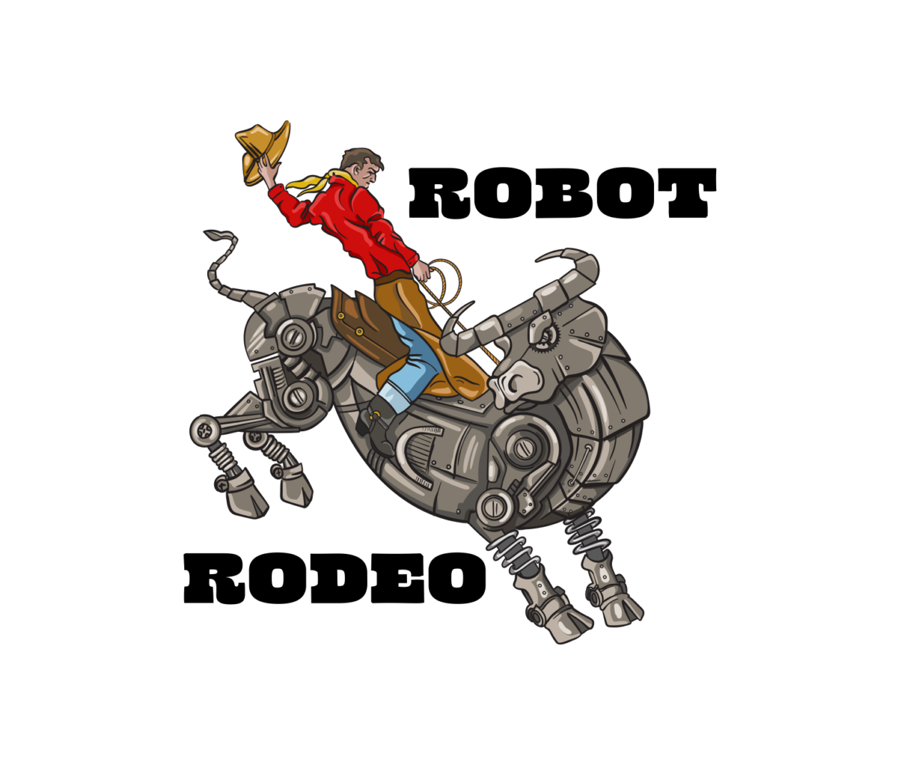 A Robot Rodeo Logo on a Transparent Background